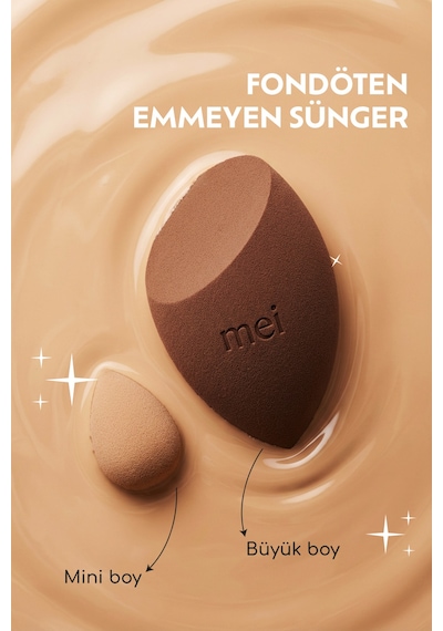 Makyaj Süngeri Fondöten Emmeyen Sponge Coffee Cup Hijyenik Walnut 1 Pro 1 Mini