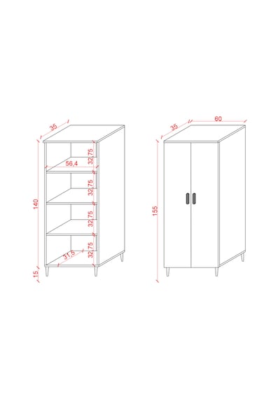Modern 2 Kapaklı Çok Amaçlı Mutfak Banyo Dolabı %100 Mdf Erzak Kiler Dolabı Fd02 Antrasit Modern 2 Kapaklı Çok Amaçlı Mutfak Banyo Dolabı %100 Mdf Erzak Kiler Dolabı Fd02 Antrasit