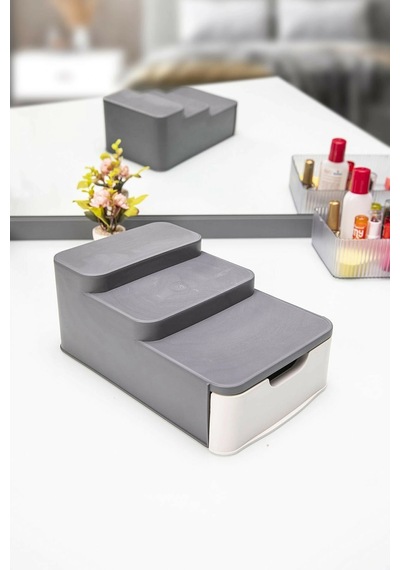 Compact Çekmeceli Ve Standlı Düzenleyici- Makyaj Organizeri Acı Kahverengi