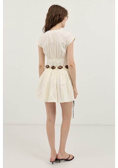 Antioch Mini Poplin Kadın Elbise Ekru