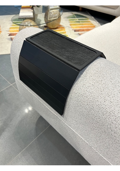 Arkitektx Kolçak Tepsisi Mdf 8 Mm Kaymaz Orta Alan Bardaklık Ve Telefon Standı 50x27.8 Koltuk Üstü Siyah