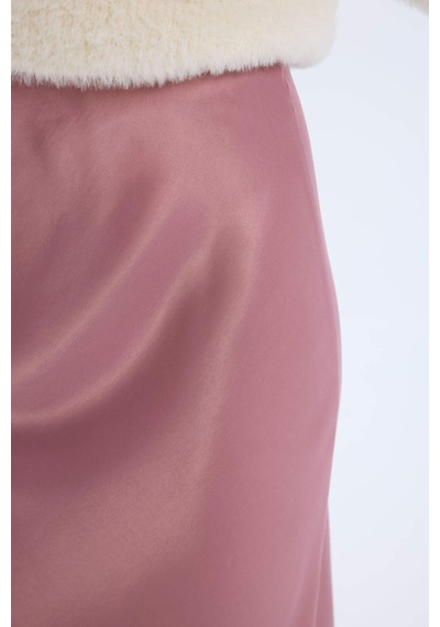 DeFacto A Kesim Normal Bel Saten Midi Etek B1867AX24AUPN429 Pembe