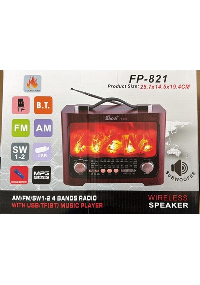 Fepe Fmfp-821 Şömineli - Bluetooth - Usb - Şarjlı Nostaljik Radyo