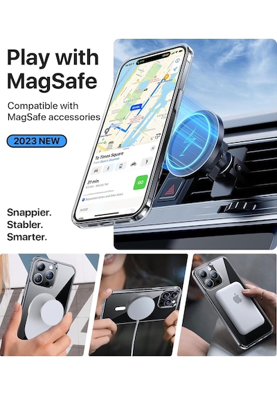 Apple Uyumlu iPhone 15 Kılıf Magsafe Kablosuz Şarj Şeffaf Kapak