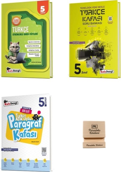 Kafadengi 5. Sınıf Türkçe Ders Föyü Ve Türkçe Paragraf Soru Bankası 3lü Set + Telefon Standı