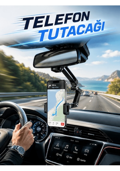 Dikiz Aynasına Monte Telefon Tutucu Katlanabilir Ayarlanabilir Ar