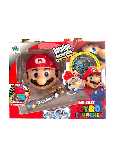 Süper Mario Beyblade Topaç Fırlatan Anahtarlık Oyuncak Maryo 10 Cm Mario