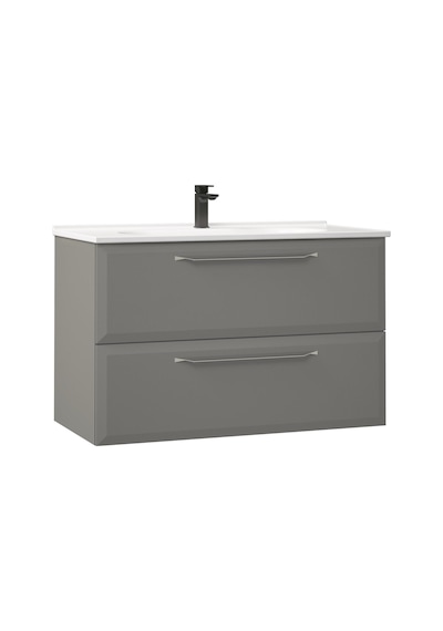 Orka Nuvola 80 Cm Mdf Gri Banyo Dolabı Takımı Gri