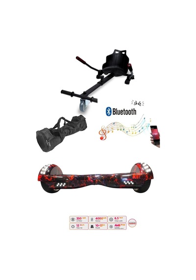 Elektrikli Kaykay Scooter Akıllı Denge Hoverboard + Hoverkart + Çanta Full Ledli Extrem Paket D15