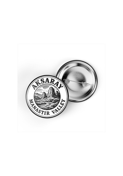 5 Adet İğneli Çanta Rozeti - Manastır Vadisi - Aksaray - 44 MM Çok Renkli