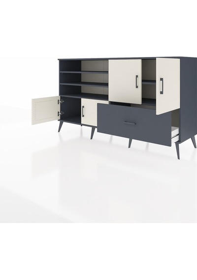 Hyperion Konsol 5 Raflı Tek Çekmeceli 4 Kapaklı 176x44x99 Antrasi Antrasit-aytaşı/antrasit Hyperion Konsol 5 Raflı Tek Çekmeceli 4 Kapaklı 176x44x99 Antrasi Antrasit-aytaşı/antrasit