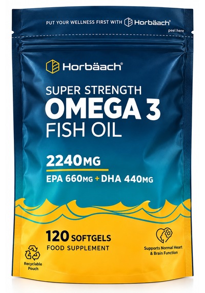Horbäach Super Strength Omega 3 Balık Yağı 2240 Mg 120 Yumuşak Kapsül