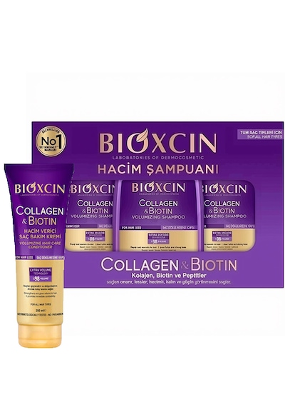 Hacim Verici Kolajen & Biotin Saç Bakım Seti 3 X 300 Ml Şampuan + Hacim Verici Saç Kremi Tüm Saç Tipleri