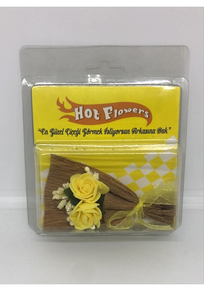 Hot Flowers, Mini Buket Love Flowers Tasarım Sarı Çiçek, Koleksiyonluk, Sevgiliye Hediye Çiçek