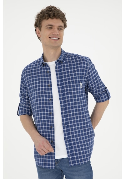 U.S. Polo Assn. Erkek Kareli Lacivert Gömlek 50283820-VR033