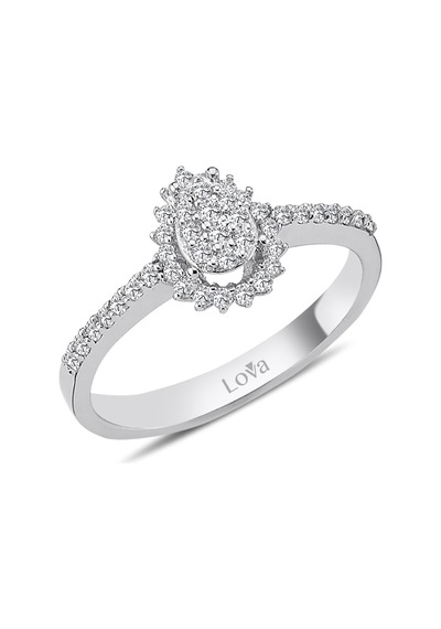 Lova Pırlanta Taşlı Damla Yüzük - 1040099