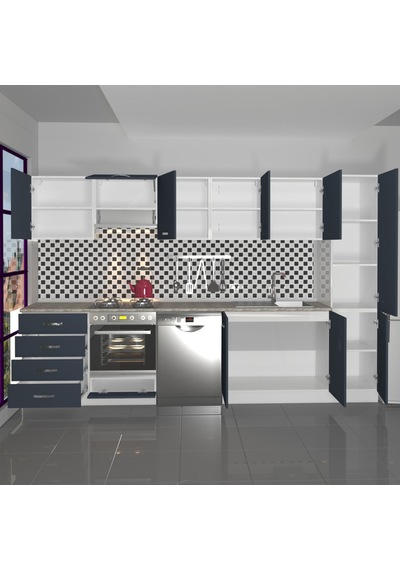 Decoraktiv Elite 325q Ankastre Fırın Modüllü Mdf Hazır Mutfak Dolabı - Tezgah Dahil - Antrasit Decoraktiv Elite 325q Ankastre Fırın Modüllü Mdf Hazır Mutfak Dolabı - Tezgah Dahil - Antrasit