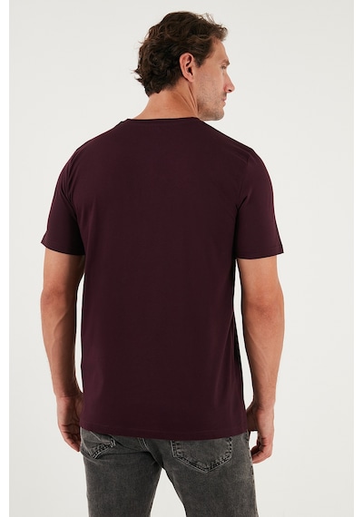 Buratti Pamuklu Regular Fit Bisiklet Yaka Erkek T Shirt 59020204 Vişne
