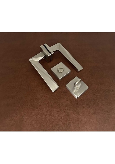Vista Saten Kare Rozetli Wc Banyo Kapı Kolu 1 Takım