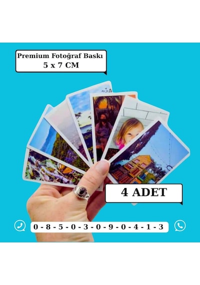 Kişisel Premium Fotoğraf Baskısı 4 Adet 5x7 Cm Telefon Kılıfında Kullanılabilir.