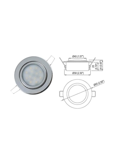 Labarka Gömme Spot Lamba 9 LED'li 12V 6,5cm Gün Işığı