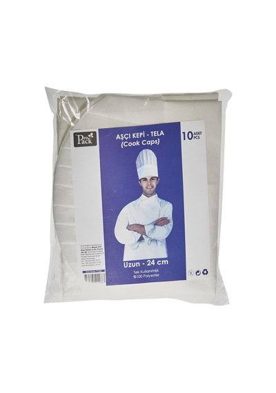 Propack Aşçı Kepi 10'lu 24 Cm Tek Kullanımlık Mutfak Bonesi 3'li Ekonomik Paket - 3 Adet Tarı