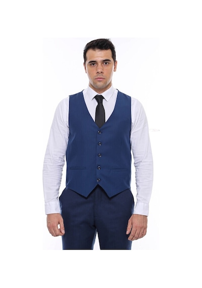 Wessi Lacivert Slimfit Düz Yelek 001