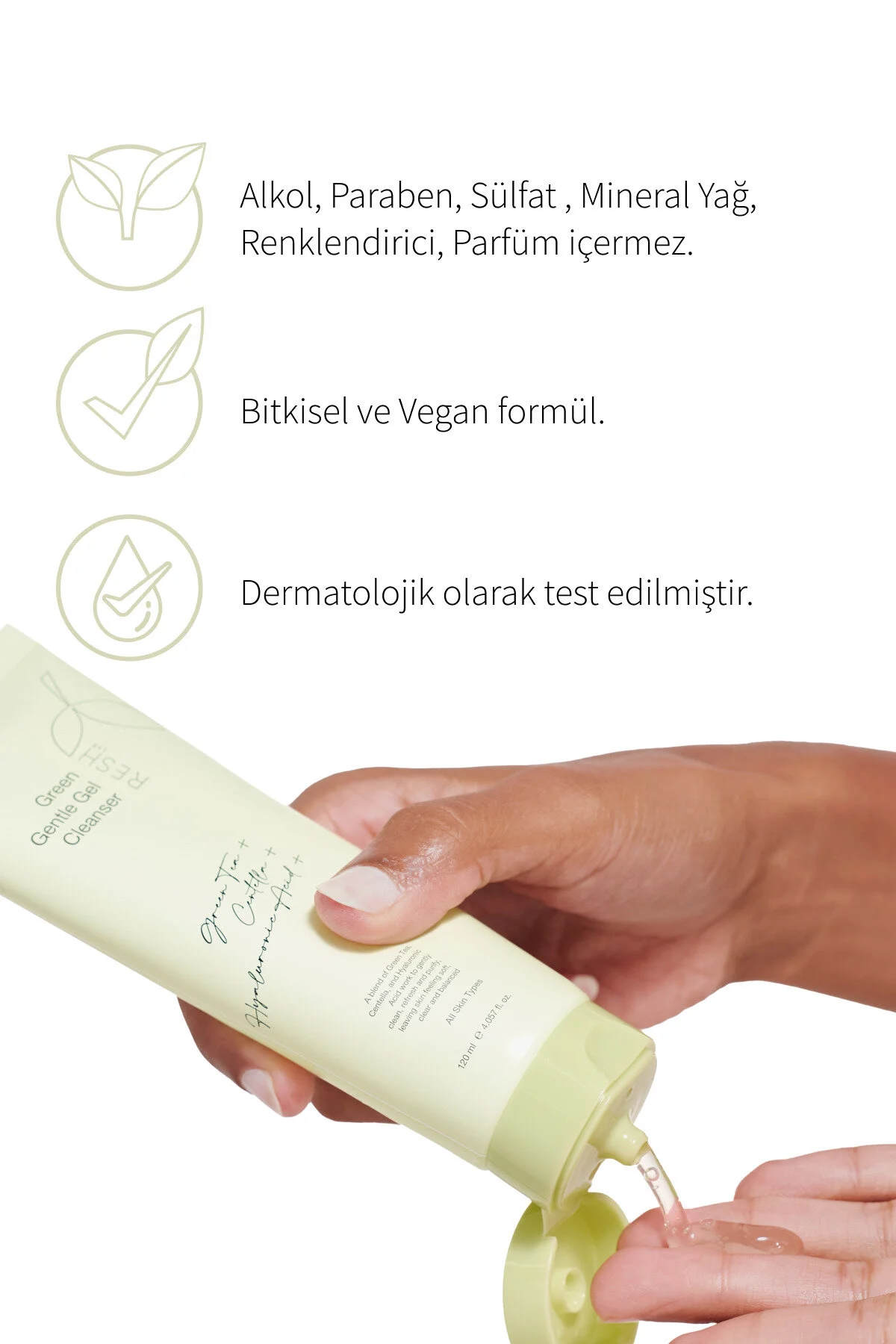 Resh Lab Green Gentle Gel Cleanser - Hassas Ciltler İçin Nazik Yüz Temizleme Jeli