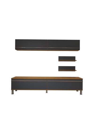 Decoraktiv Eko 5 Mdf Std Krom Ayaklı Tv Ünitesi Tv Sehpası Pera - Antrasit