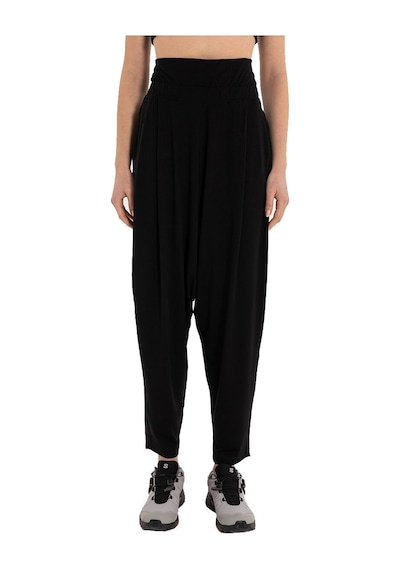 Inguz Beli Katlanabilir Yoga Şalvar Siyah