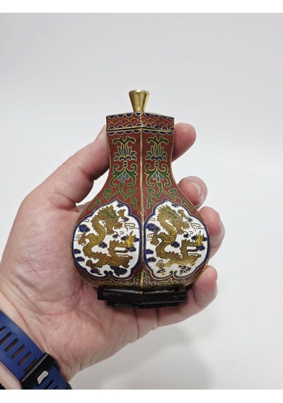 Antika Cloisonne Minyatür Kutu 12cm 172