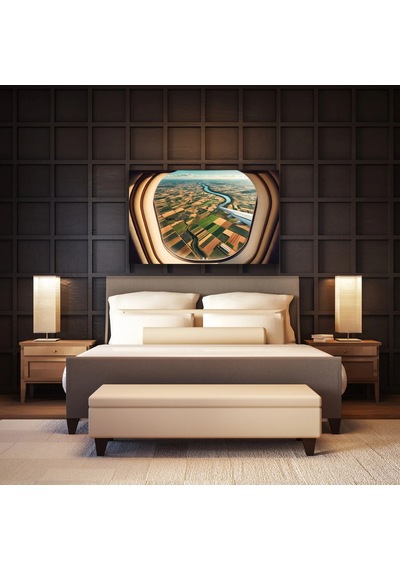 Northcity Uçak Penceresi Manzara Kanvas Tablo 100x160cm 100 x 100
