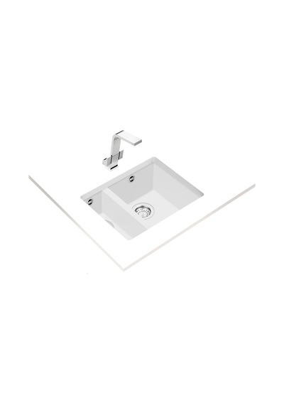 Teka Square 560 Tg Çift Hazneli Tezgahaltı Tegranite Eviye - Arctic White - 115260033