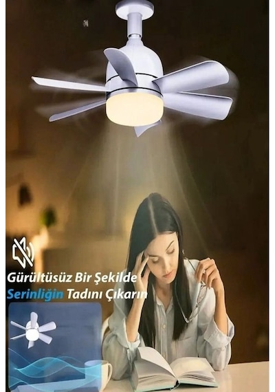 Helios Vantilatörlü Led Ampul E27 Duy Uzaktan Kumandalı 3 Modlu Fanlı Lamba