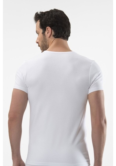 Cacharel V Yaka Kısa Kollu T-Shirt Fanila - 536858072