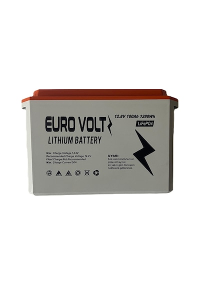 Eurovolt-lifepo4 Akü 12.8v 100ah Dijital Ekranlı Lityum Akü Eurovolt-lifepo4 Akü 12.8v 100ah Dijital Ekranlı Lityum Akü