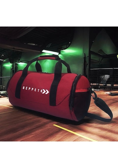 My Geppeto Bag Unisex Fitness Silindir Spor Çantası Bordo