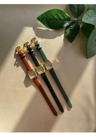 Retro Minimal Vintage Deri Kordon Kadın Kol Saati Gümüş