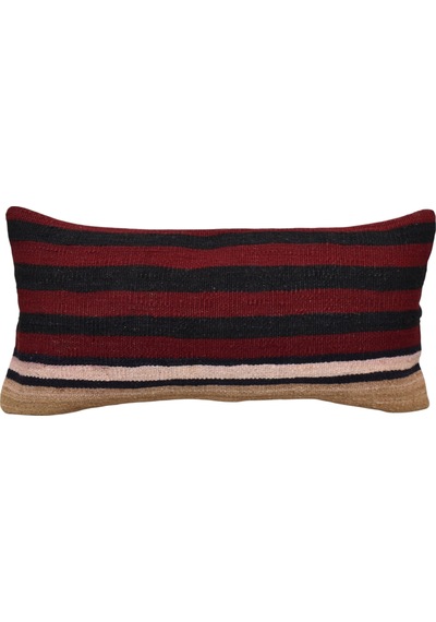 Zehra Abla Halı Yeni El Dokuma Dekoratif Lumbar Kilim Kırlent Yastık Kılıfı 6901 Çok Renkli