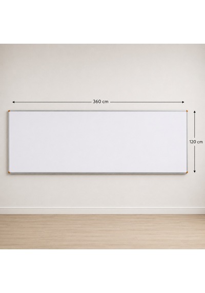 Emaye Yüzey Beyaz Yazı Tahtası 120x360cm