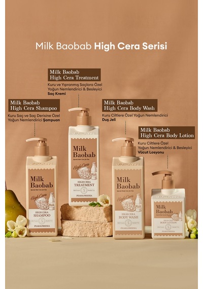 Kuru Ciltlere Özel Yoğun Nemlendirici Duş Jeli Mılk Baobab High Cera Body Wash Pear&freesia Armut