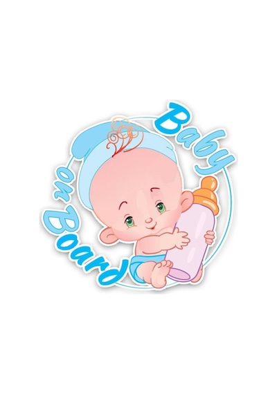 Arabada Bebek Var 18Cm Etiket Yapıştırma