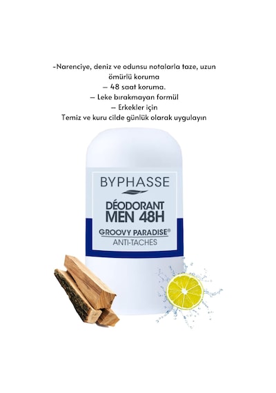 Byphasse Groovy Paradise 48H Erkek Roll-On Deodorant 50 ML