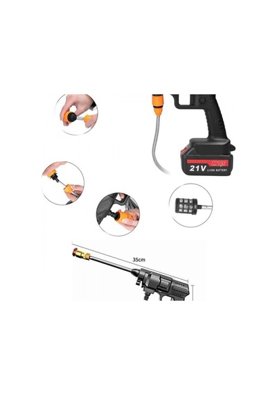 21v Akülü Yüksek Basınçlı Araç Yıkama Makinesi 1,7 Mpa 1500 Mah Şarjlı