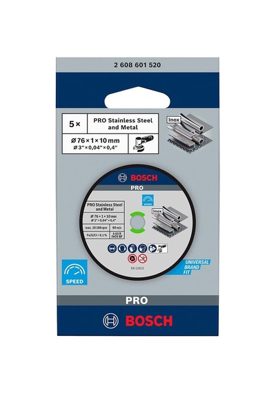 Professional Accessories 5 Adet Kesme Diski Inox Uzmanı, 10 Mm Yuvalı Açılı Taşlama Makinesi İ