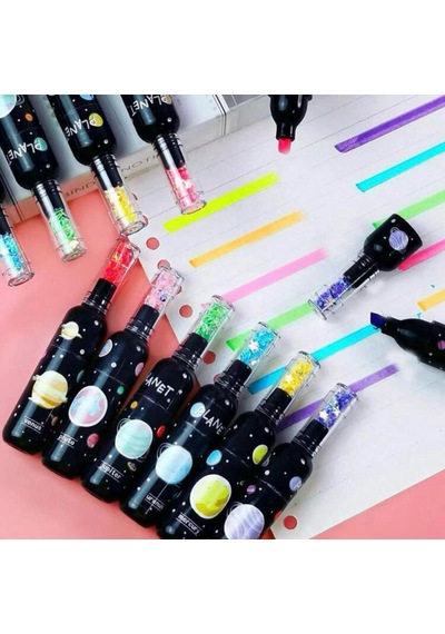 Galaksi Fosforlu Mini Şişe Kalem Seti Çok Renkli
