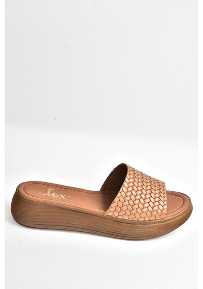 Fox Shoes Taba Hakiki Deri Kadın Terlik