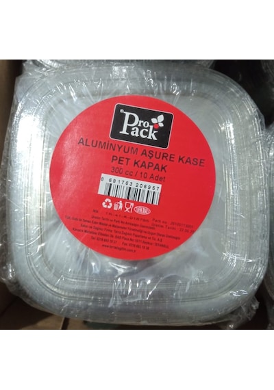 Propack Kapaklı Aluminyum 10'Lu Kase 300 Cc