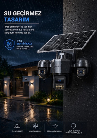 4g Pro 360 - Solar Panelli 3 Motorize Kameralı 4g Sim Kartlı Aov Sürekli Kayıt Güvenlik Kamerası