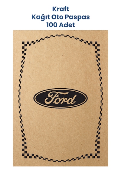 Kraft 120gr Ford Uyumlu Oto Paspas Kağıdı 100 Adet - 35x50cm - Kalın Kağıt Baskılı